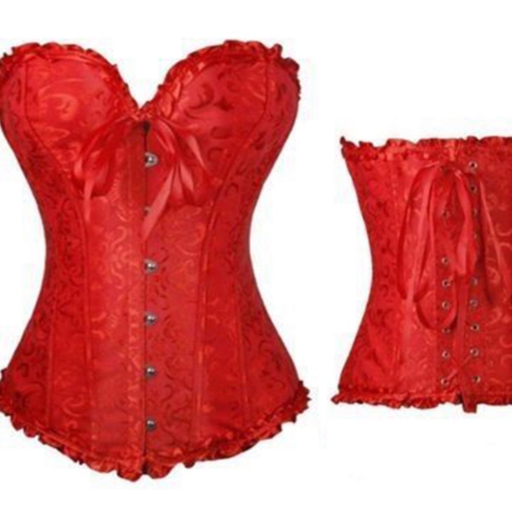 Red Bustier Corset Lace Up